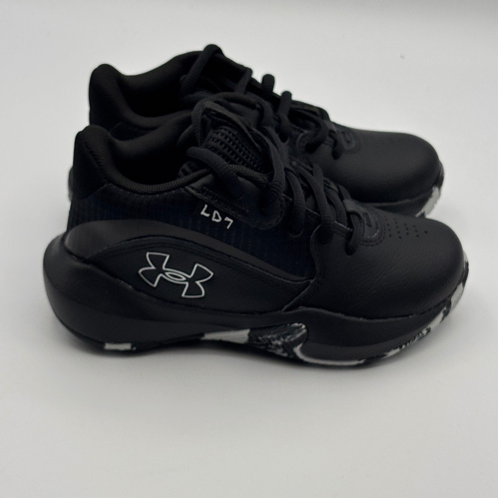 Under Armour UA PS Lockdown 7 Shoes Unisex Size 11K Black White 3028514-004